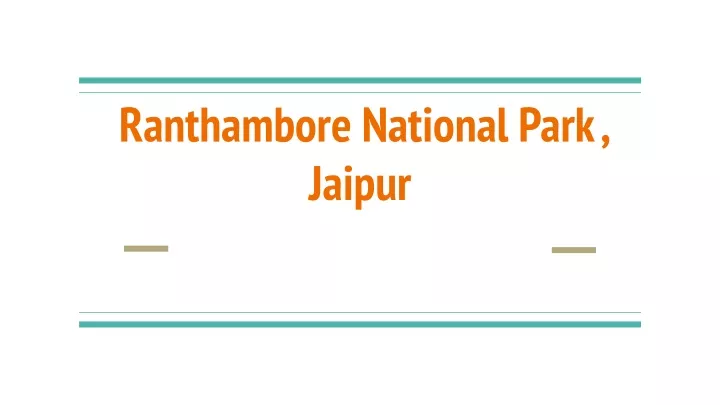 ranthambore national park jaipur