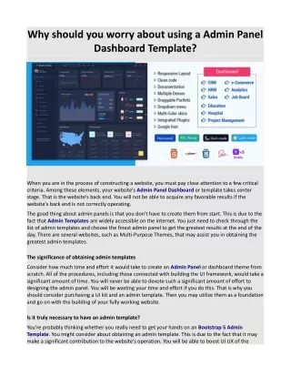 why should you worry about using a admin panel