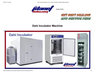Dahi Incubator Machine