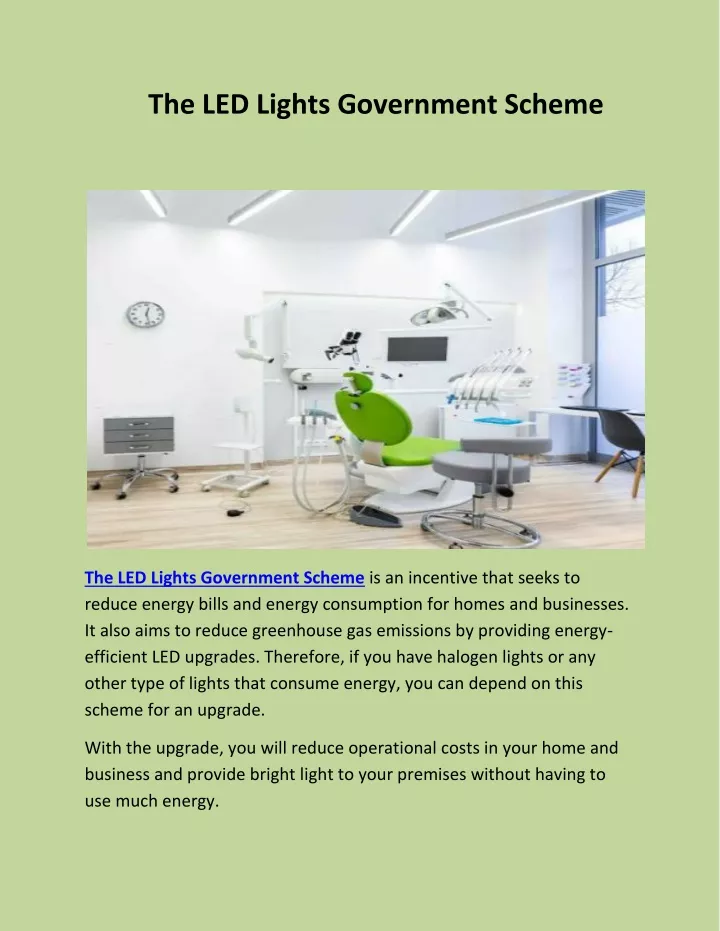 the led lights government scheme
