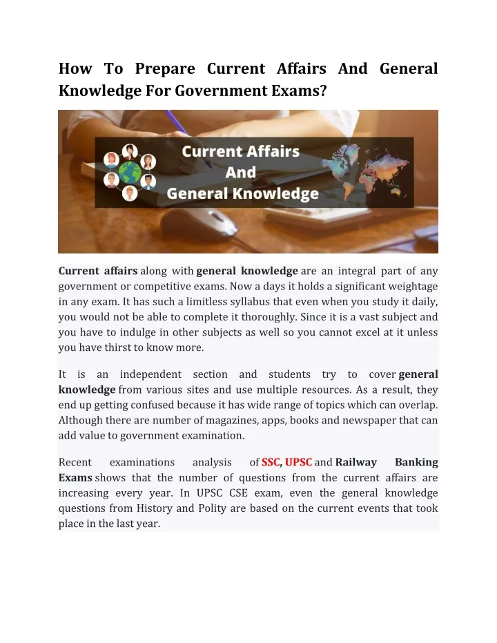 PPT - How To Prepare Current Affairs And General Knowledge For ...