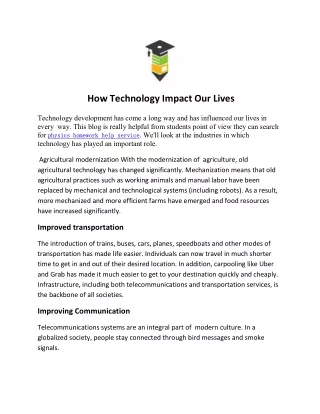 how technology impact our lives
