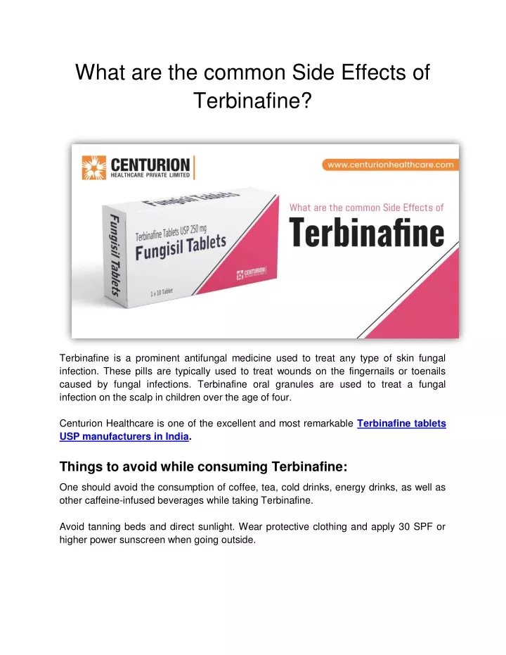 what are the common side effects of terbinafine