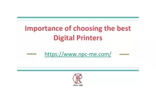 Importance of choosing the best Digital Printing Machine