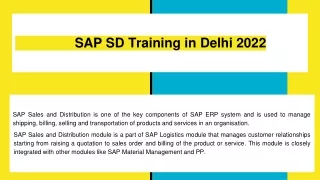 sap sd training in delhi 2022