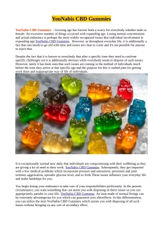 What To Know Before Using YouNabis CBD Gummies Shark Tank? Peruse!
