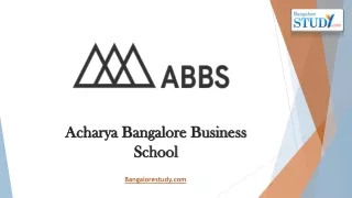 Acharya Bangalore Business School (ABBS)