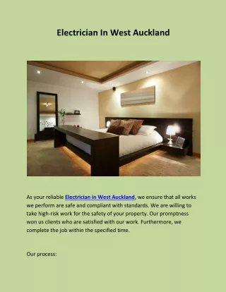 Electrician In West Auckland
