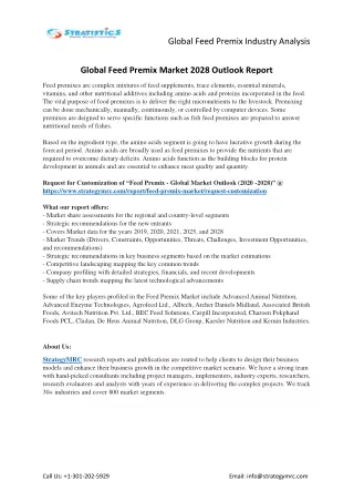 global feed premix industry analysis