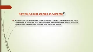 How to Fix Access Denied in Chrome