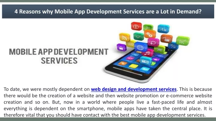 4 reasons why mobile app development services