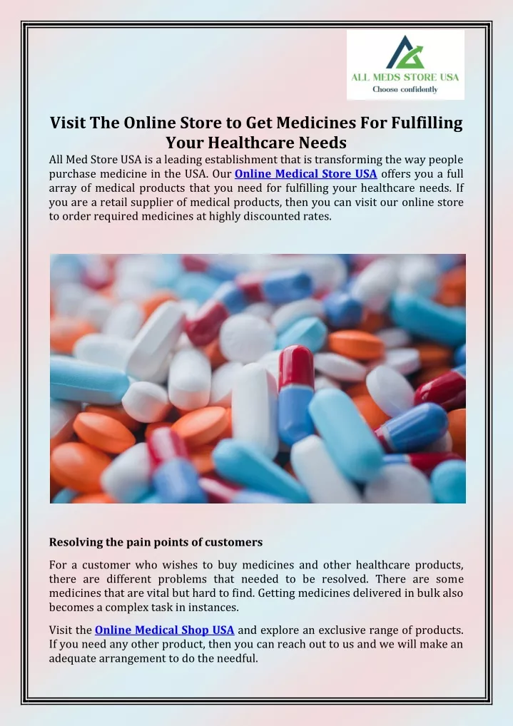 visit the online store to get medicines