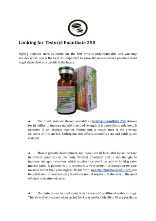 Looking for Testoxyl Enanthate 250
