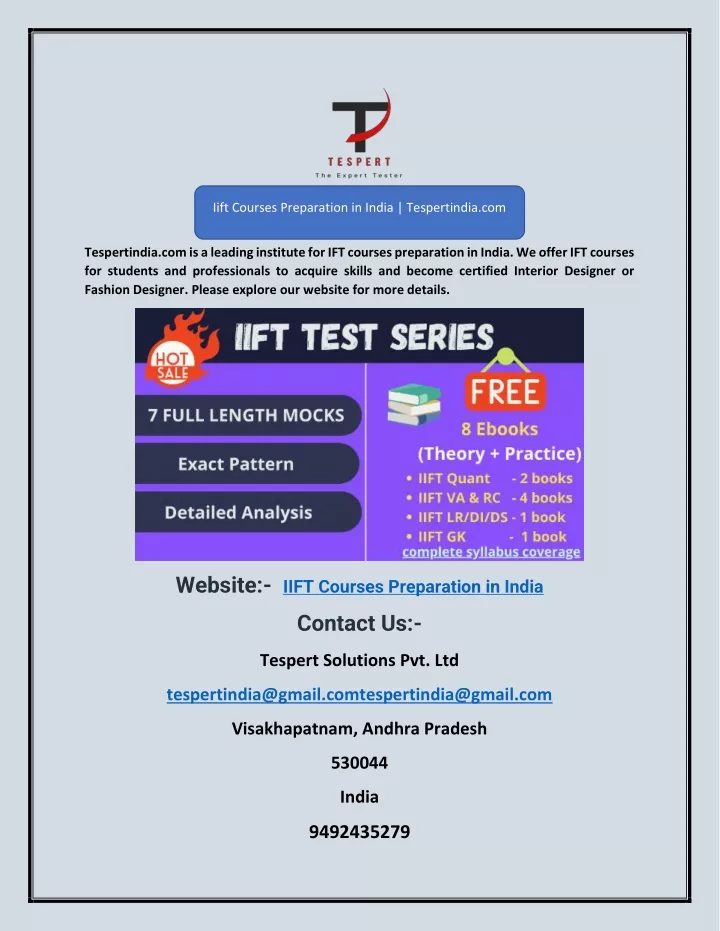 iift courses preparation in india tespertindia com