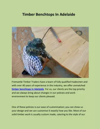 Timber Benchtops In Adelaide