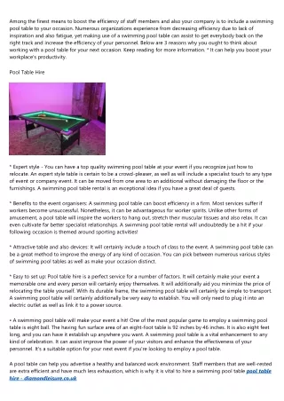3  Factors Why Pool Table Hire Is a Good Idea