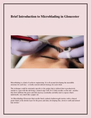 brief introduction to microblading in gloucester