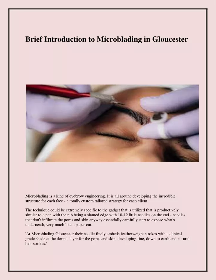 brief introduction to microblading in gloucester