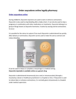 Order oxycodone online legally pharmacy
