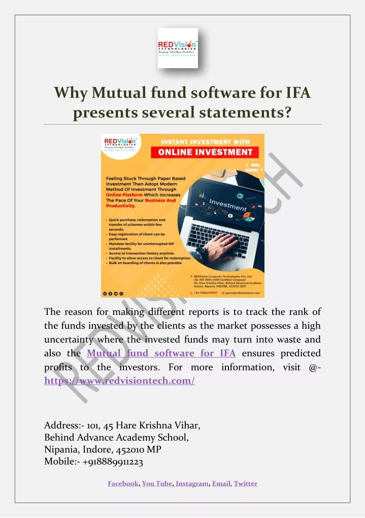 why mutual fund software for ifa presents several