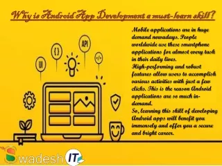 why is android app development a must learn skill