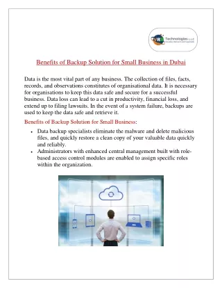 benefits of backup solution for small business