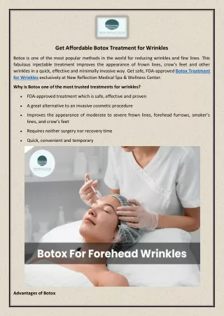 Get Affordable Botox Treatment for Wrinkles