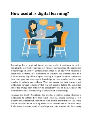 how useful is digital learning