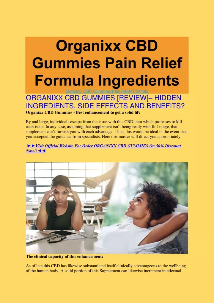 organixx cbd gummies pain relief formula