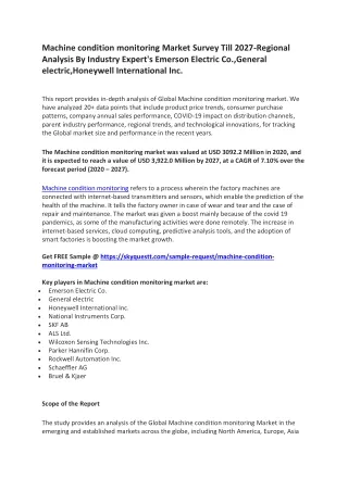 machine condition monitoring market survey till