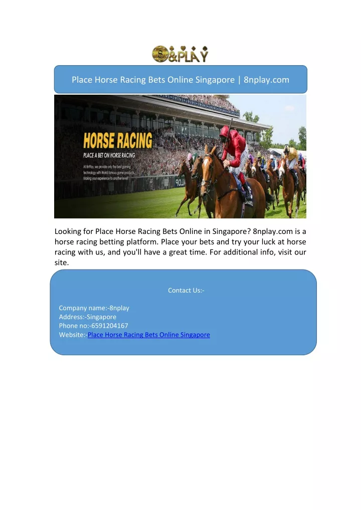 place horse racing bets online singapore 8nplay