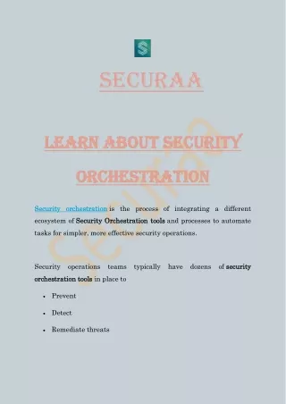LEARN ABOUT SECURITY ORCHESTRATION