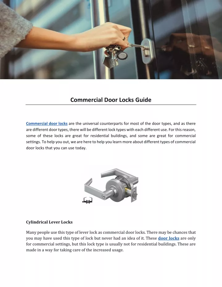 commercial door locks guide