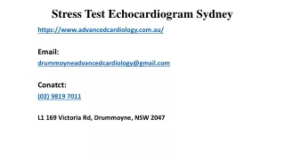 stress test echocardiogram sydney