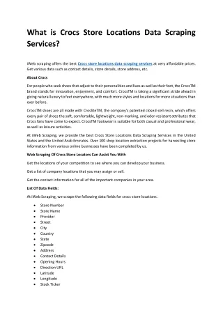 what is crocs store locations data scraping