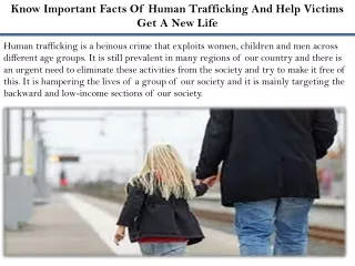 Know Important Facts Of Human Trafficking And Help Victims Get A New Life