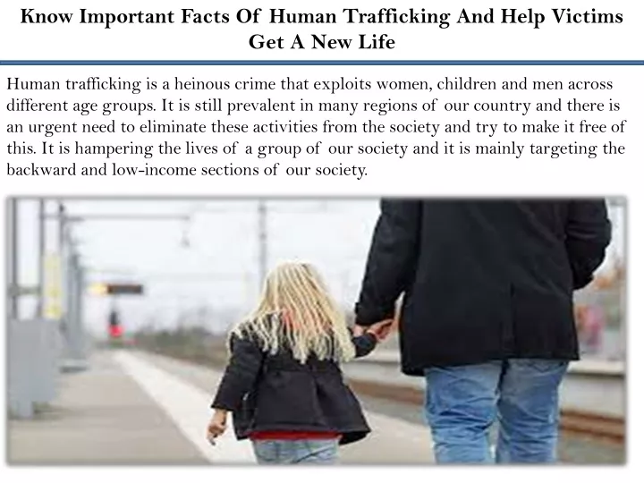 know important facts of human trafficking