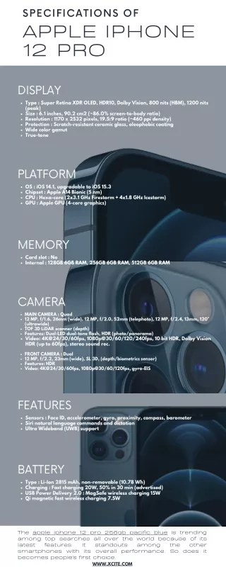 specifications of apple iphone 12 pro