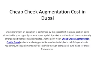 cheap cheek augmentation cost in dubai