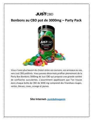 Bonbons au CBD pot de 3000mg – Party Pack