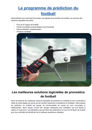 le programme de pr diction du football