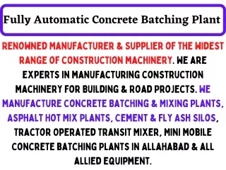fully automatic concrete batching plant