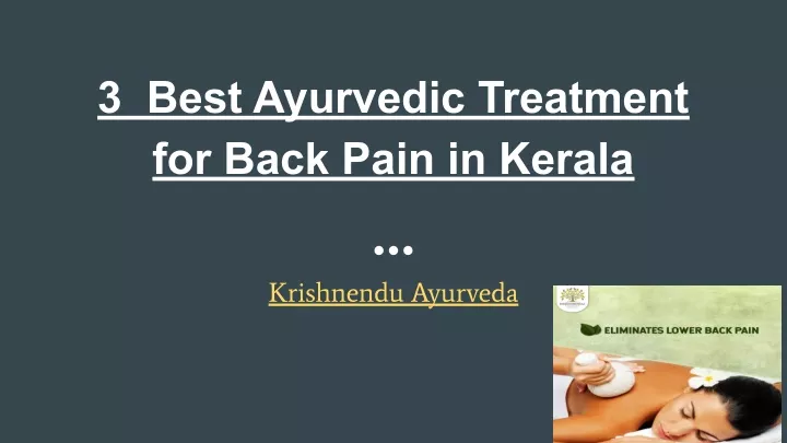3 best ayurvedic treatment for back pain in kerala