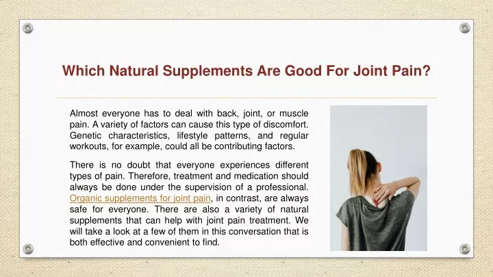 which natural supplements are good for joint pain