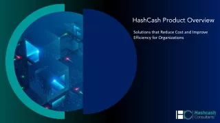 Hashcash Consultants Banking Products & Blockchain Solutions