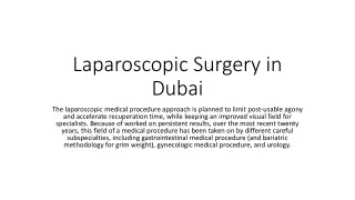 Laparoscopic Surgery in Dubai