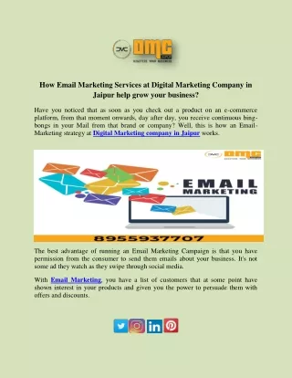 How Email Marketing Services at Digital Marketing Company in Jaipur help grow your business