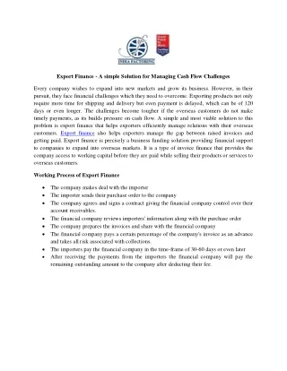 export finance a simple solution for managing