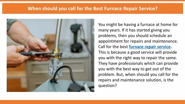 when should you call for the best furnace repair