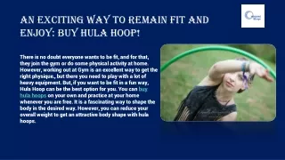 an exciting way to remain fit and enjoy buy hula